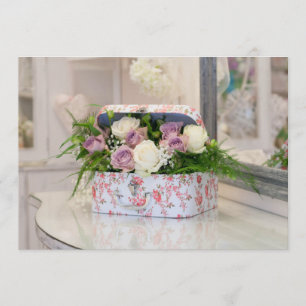 Uitnodiging voor cadeauverpakking met vintage bloe