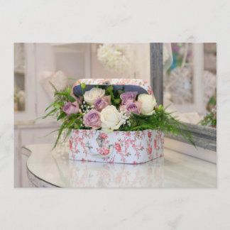 Uitnodiging voor cadeauverpakking met vintage bloe
