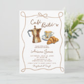 Uitnodiging voor Cafe Bebe Baby Brunch Shower (Staand voorkant)