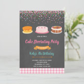 Uitnodiging voor cake versierfeestje (Staand voorkant)