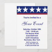 Uitnodiging voor campagnefeest of 4 juli-feest (Voorkant / Achterkant)