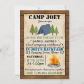 Uitnodiging voor Camping Party (Voorkant)