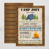 Uitnodiging voor Camping Party (Voorkant / Achterkant)