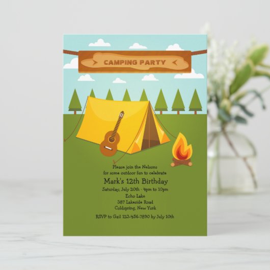 uitnodiging voor campings (Staand voorkant)