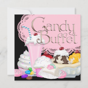 Uitnodiging voor Candy Buffet Feestje Sjabloon