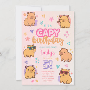 Uitnodiging voor Capybara-verjaardagsfeestje