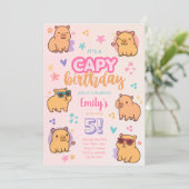 Uitnodiging voor Capybara-verjaardagsfeestje (Staand voorkant)
