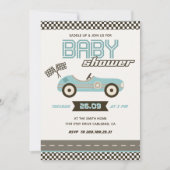 Uitnodiging voor Car Racing Baby shower (Voorkant)