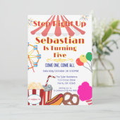 Uitnodiging voor carnavalsfeest met tenttop en sna (Staand voorkant)