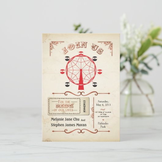 uitnodiging voor carnival Ferris (Staand voorkant)