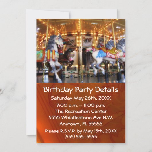 uitnodiging voor carrouselfeest (Achterkant)