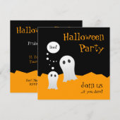 Uitnodiging voor Cartoon-geesten Halloween-partij (Voorkant / Achterkant)