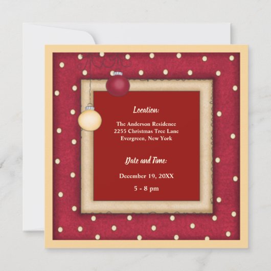 Uitnodiging voor Casual kerstfeestdagen in het lan (Achterkant)