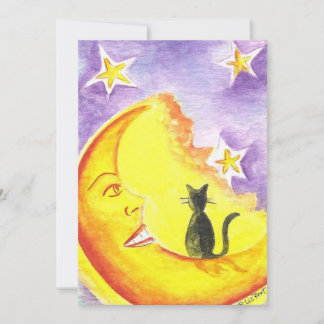 Uitnodiging voor Cat and Moon Halloween-feest van
