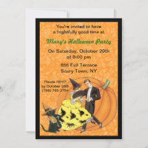 Uitnodiging voor Cat And The Fiddle Halloween-fees