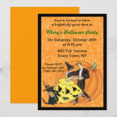 Uitnodiging voor Cat And The Fiddle Halloween-fees (Voorkant / Achterkant)