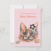 Uitnodiging voor Cat Baby shower (Voorkant)