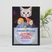 Uitnodiging voor Cat, Taco en Pizza (Staand voorkant)