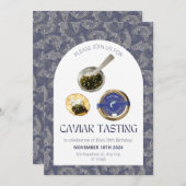 Uitnodiging voor Caviar Proeverij Feest (Voorkant / Achterkant)