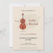 Uitnodiging voor cellomuziekrecital (Voorkant)