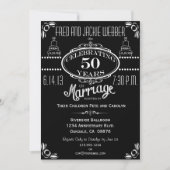 Uitnodiging voor Chalkboard 50ste verlichting fees (Voorkant)