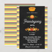 Uitnodiging voor Chalkboard Friendsgiving-feest (Voorkant / Achterkant)
