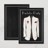 Uitnodiging voor Chalkboard vrijgezellenfeest in w (Voorkant / Achterkant)