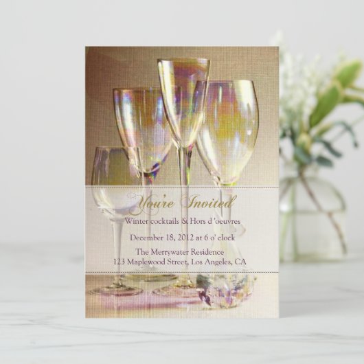 Uitnodiging voor Champagne (Staand voorkant)