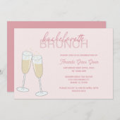 Uitnodiging voor Champagne Bachelorette Brunch (Voorkant / Achterkant)
