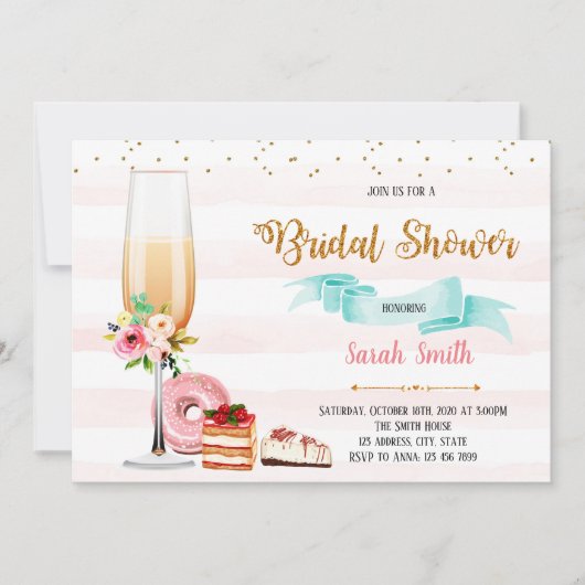 Uitnodiging voor champagne- en dessertfeest (Voorkant)