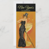 Uitnodiging voor Champagne Lady, nieuwjaarsviering (Voorkant)