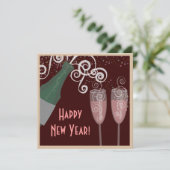 Uitnodiging voor Champagne New Years Eve Party (Staand voorkant)