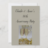 Uitnodiging voor Champagne & Streamers jubileumfee (Voorkant)