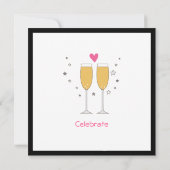 Uitnodiging voor champagne toost jubileumfeest - w (Achterkant)