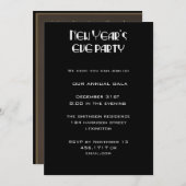 Uitnodiging voor champagnefles Nieuwjaarsfeest (Voorkant / Achterkant)