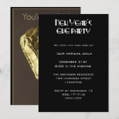 Uitnodiging voor champagnefles oud en nieuw feest (Voorkant / Achterkant)