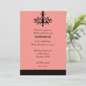 Uitnodiging voor Chandelier Birthday (Staand voorkant)