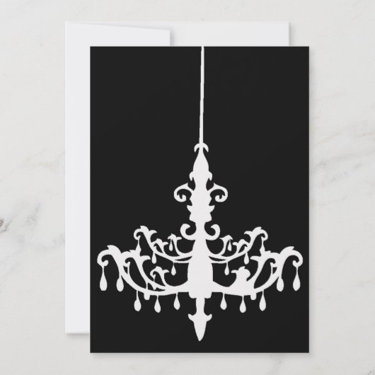 Uitnodiging voor Chandelier Birthday (Achterkant)