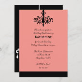 Uitnodiging voor Chandelier Birthday (Voorkant / Achterkant)