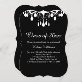 Uitnodiging voor Chandelier Crystals Graduation Pa (Voorkant / Achterkant)
