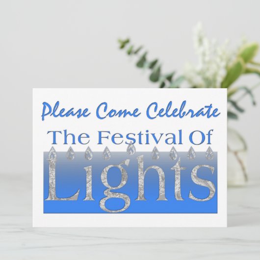 Uitnodiging voor Chanoeka feest (Staand voorkant)