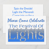 Uitnodiging voor Chanoeka feest (Voorkant / Achterkant)