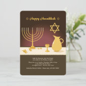 uitnodiging voor Chanoeka-setting (Staand voorkant)