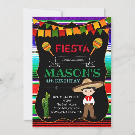 Uitnodiging voor charro-feest (Voorkant)