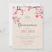 Uitnodiging voor Cherry Blossom Quinceañera (Voorkant)