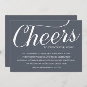 Uitnodiging voor chic 25-jarig huwelijksfeest (Voorkant / Achterkant)