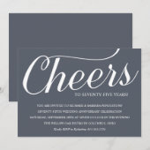 Uitnodiging voor chic 75-jarig huwelijksfeest (Voorkant / Achterkant)
