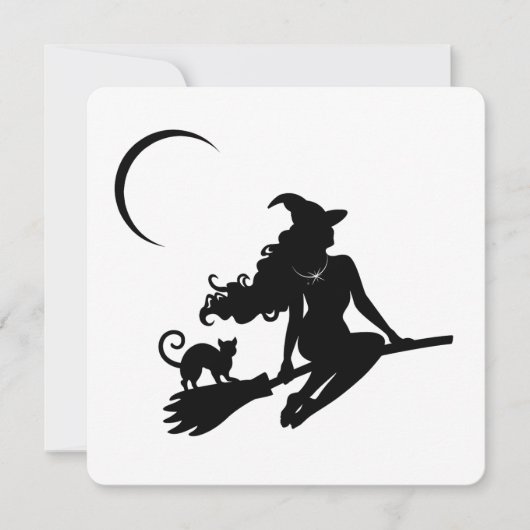 Uitnodiging voor chic heks Halloween-feest (Voorkant)