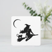 Uitnodiging voor chic heks Halloween-feest (Staand voorkant)