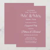 Uitnodiging voor Chic Typography Engagement Party (Voorkant / Achterkant)